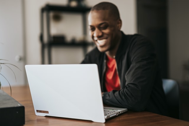 Person securely reading email free from spam