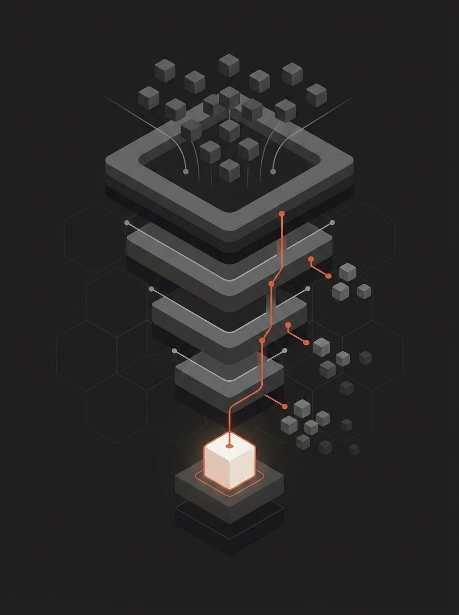 Abstract illustration of a sales funnel