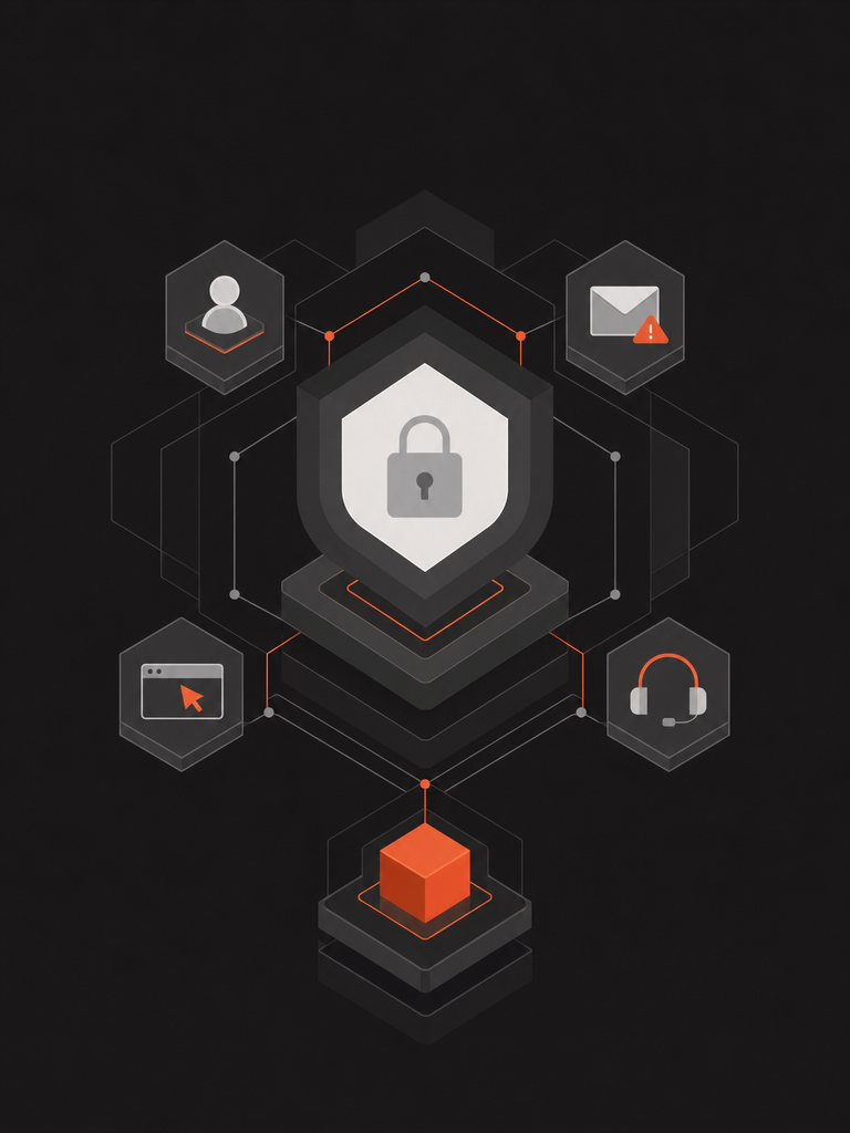 Abstract illustration of security awareness training components