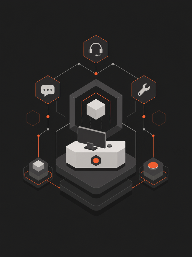 Abstract illustration of an IT service desk