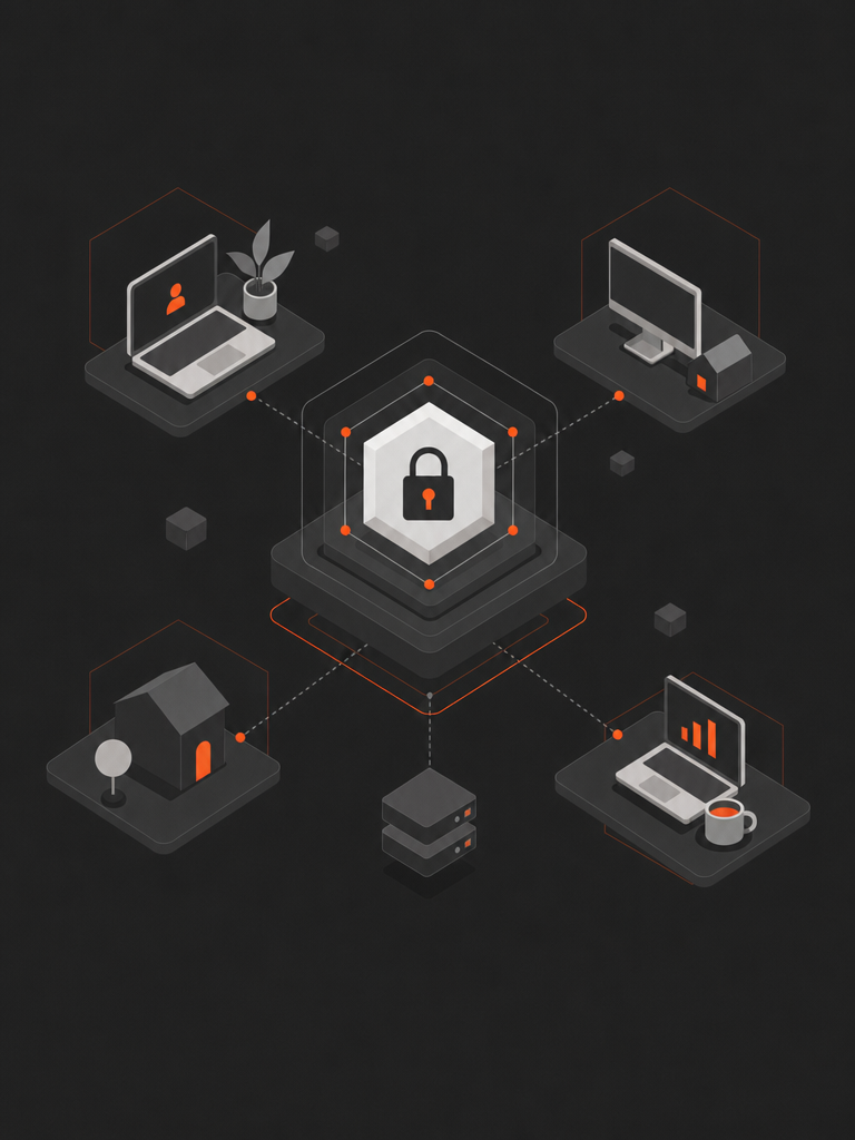 Abstract illustration of hybrid working